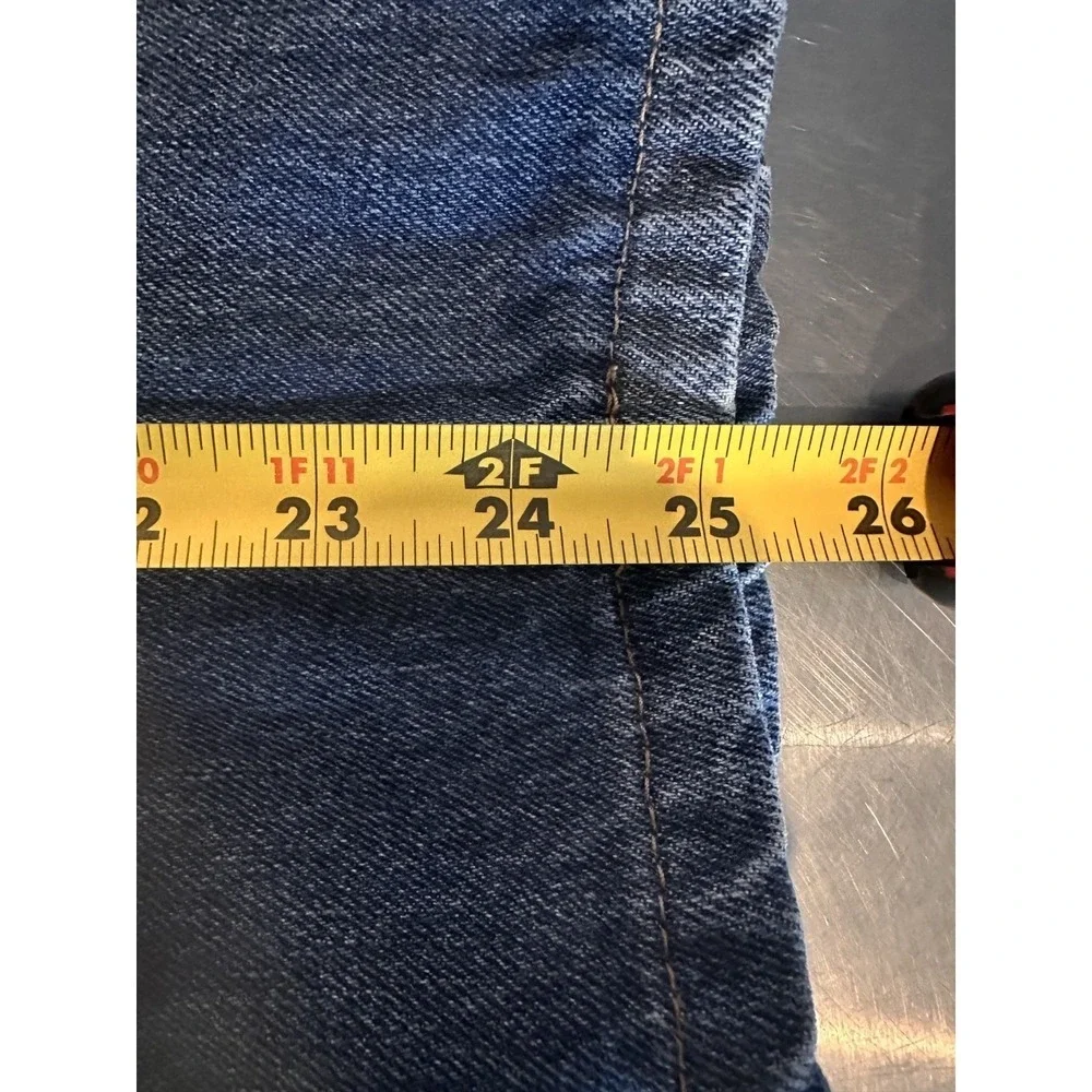 Levi's 505 Straight Leg Jeans Blue Denim 36x25 Altered -‎  Short
